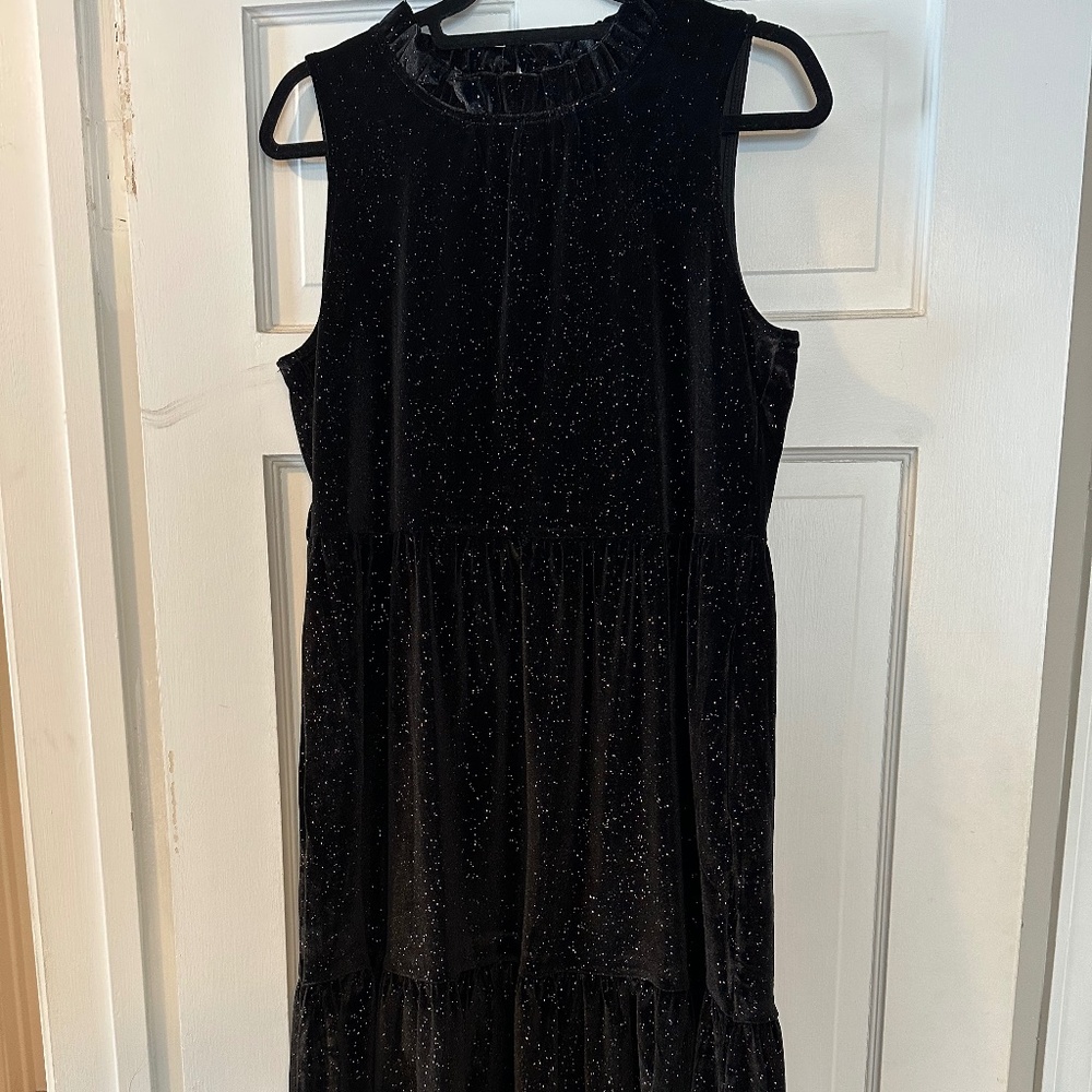 Jcrew Black Velvet Dress 12